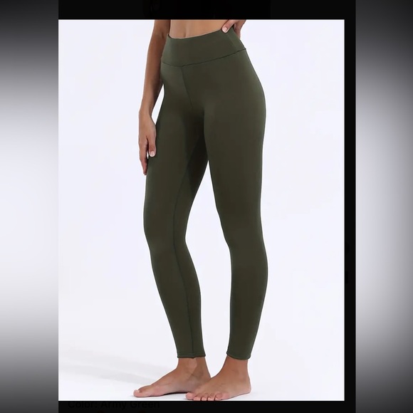 Fleece Liner Soft Yoga Pants, High Waist Keep Warm High Stretch Slim Fit Fitness - Picture 3 of 6